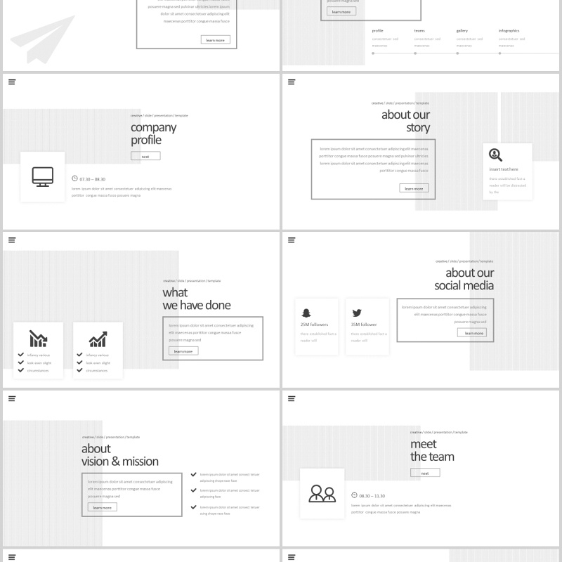 简约时尚公司简介产品介绍PPT版式模板设计Kondese Powerpoint Template