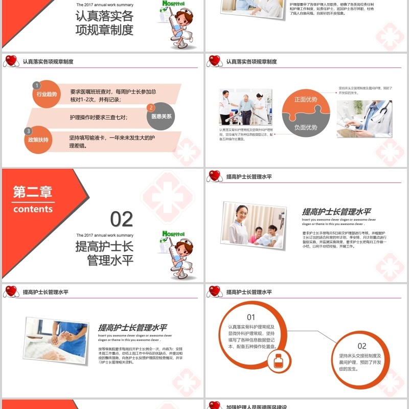 简约护士长年终述职报告PPT模板