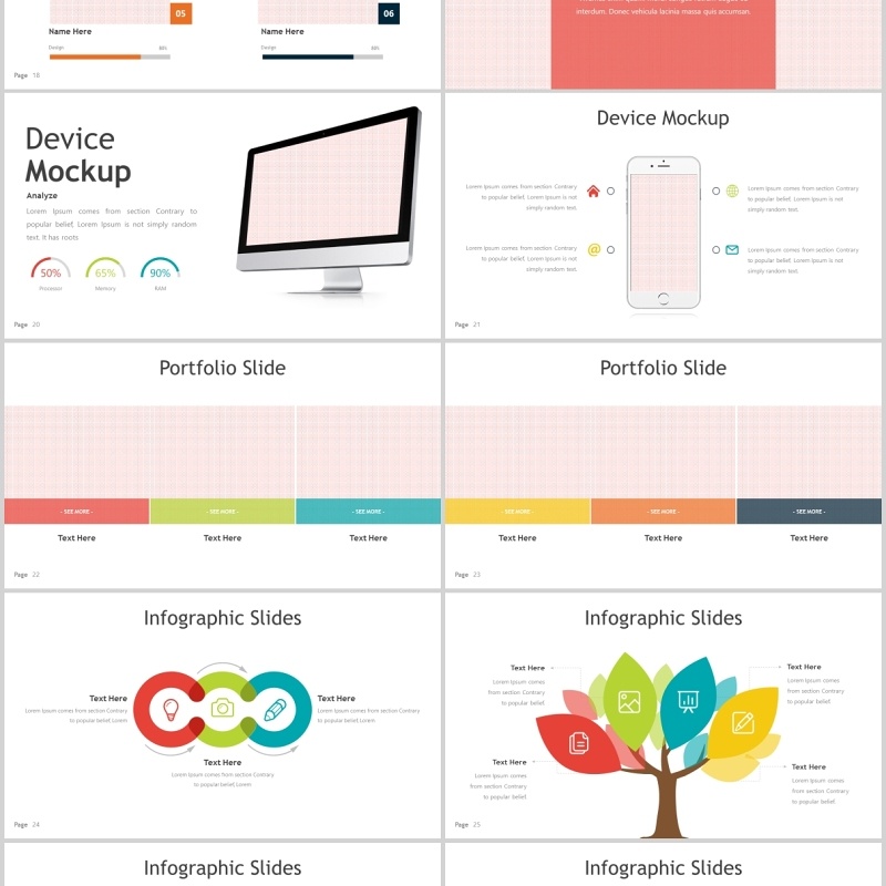 商务树状图表目录PPT素材模板ABstract - Powerpoint Template