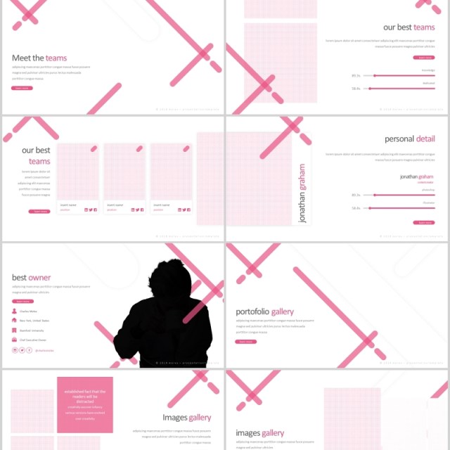 时尚商业项目计划书PPT模板版式设计Molex Powerpoint Template