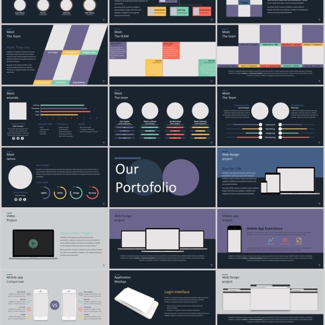 深色高端工作项目计划书数据表格PPT模板排版设计SIMPLE Powerpoint Presentation Template