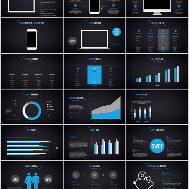多功能深浅两套PPT演示模板手机电脑模型Duende dark Light Powerpoint template 多功能深浅两套PPT演示模板手机电脑模型Duende dark Light Powerpoint template