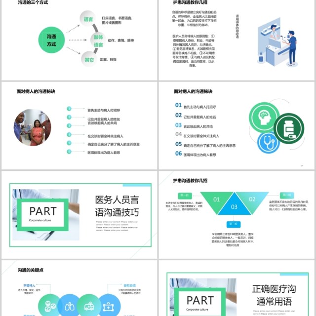 简洁医患沟通技巧医院课件PPT模板