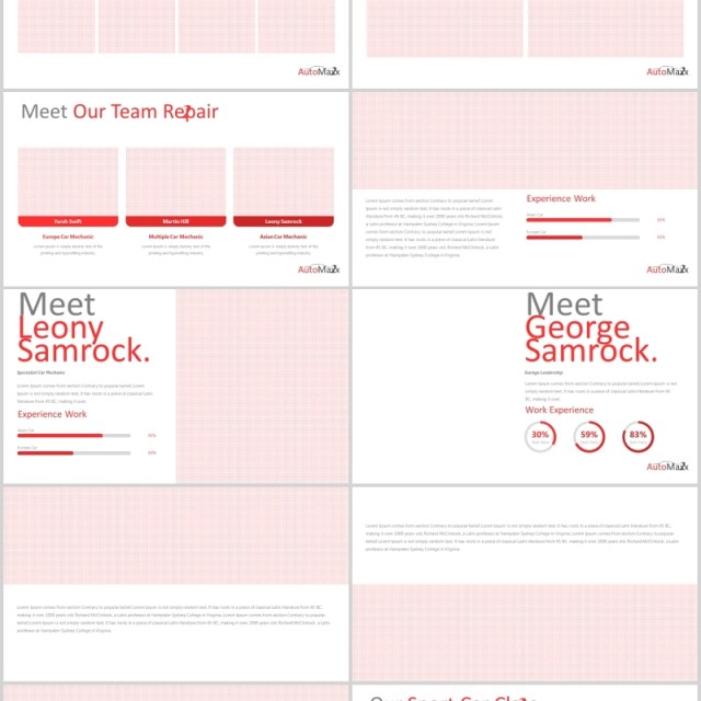 汽车工作介绍项目策划PPT模板版式设计Automaxx Powerpoint Template