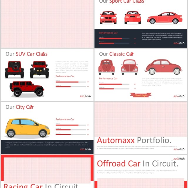 汽车工作介绍项目策划PPT模板版式设计Automaxx Powerpoint Template