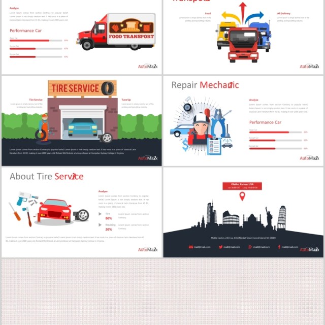 汽车工作介绍项目策划PPT模板版式设计Automaxx Powerpoint Template