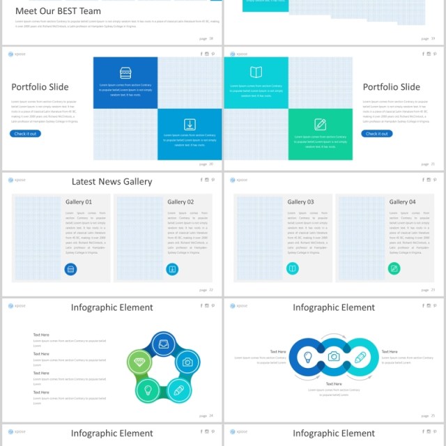 创意图表图片版式ppt排版设计Exposed Powerpoint Template