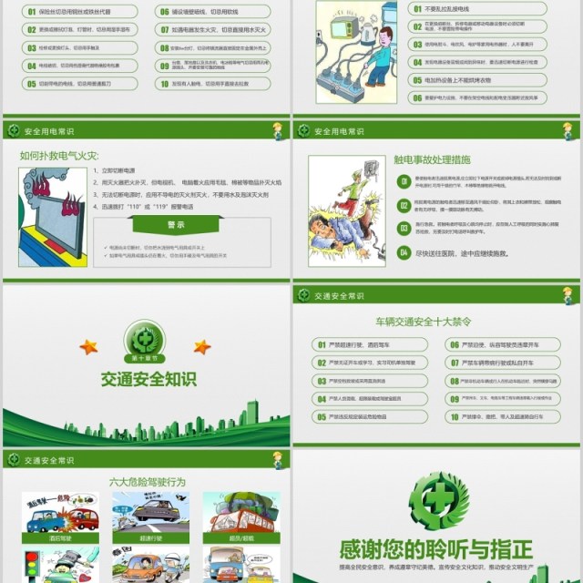 绿色2020消除事故隐患筑牢安全防线安全生产月活动PPT模板 绿色2020消除事故隐患筑牢安全防线安全生产月活动PPT模板