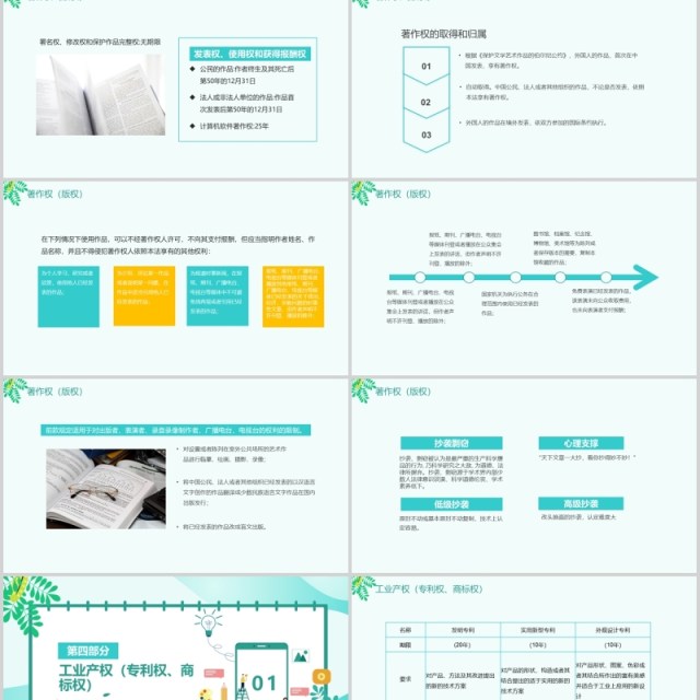 蓝色简约世界知识产权日宣传教育通用PPT模板