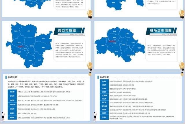 河南省地图PPT模板矢量含地级市矢量拼图可修改 河南省地图PPT模板矢量含地级市矢量拼图可修改