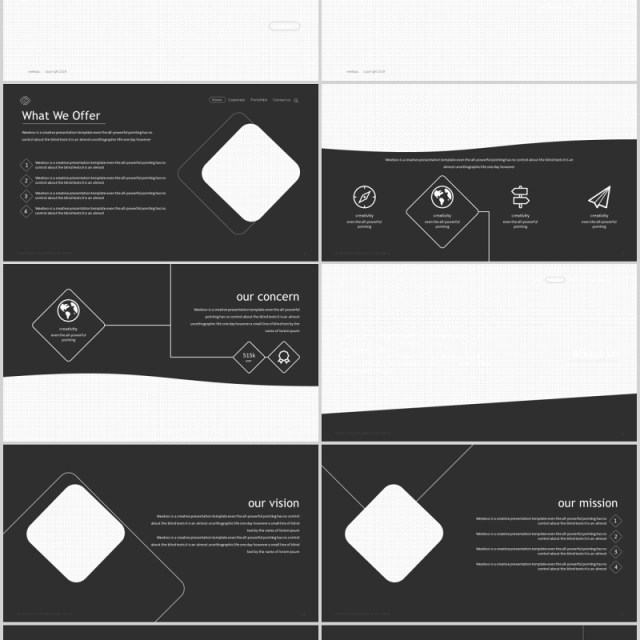 深色图片占位符PPT模板排版版式设计幻灯片演示Weeboo Powerpoint Template 深色图片占位符PPT模板排版版式设计幻灯片演示Weeboo Powerpoint Template
