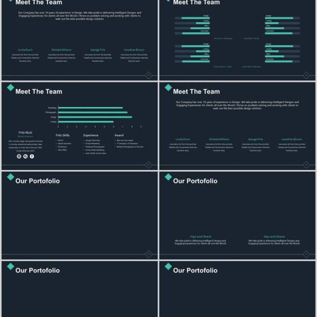 深色高端可视化信息图表PPT模板版式设计Lupis Powerpoint Template