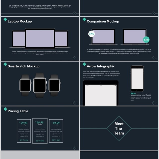 深色高端可视化信息图表PPT模板版式设计Lupis Powerpoint Template