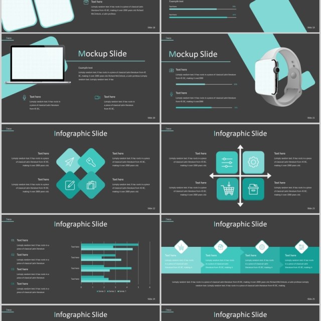 深色工作商务图片排版PPT模板版式设计Deco Powerpoint Template