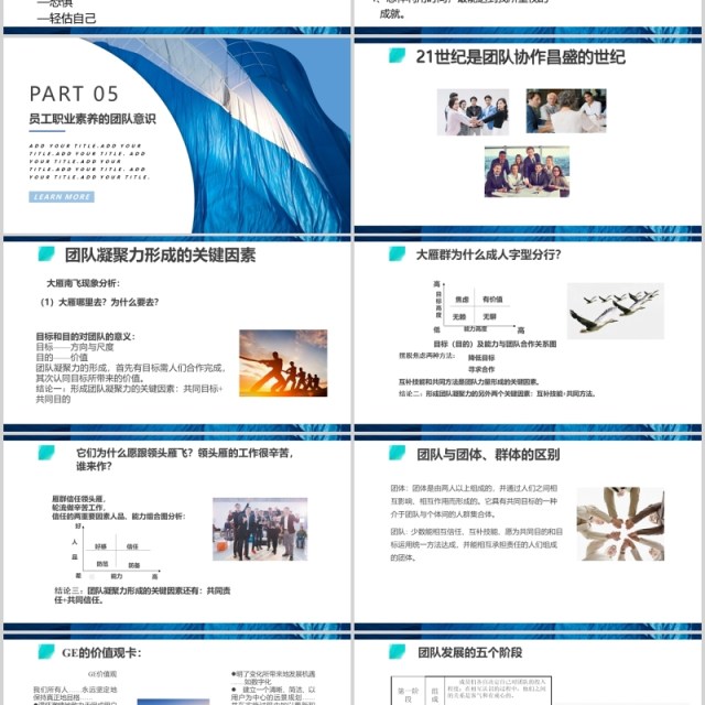 简洁员工职业素养与团队意识培训PPT模板 简洁员工职业素养与团队意识培训PPT模板
