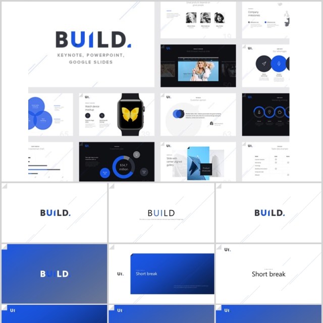 深浅双排版PPT图片模板BUILD PowerPoint Presentation Template (Light)