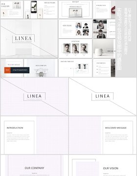 简洁公司项目介绍PPT模板图文排版版式设计Linea Powerpoint Template