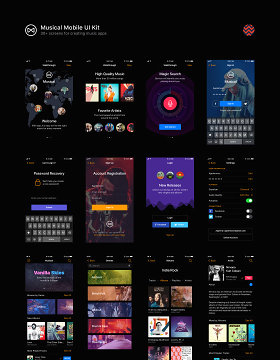 音乐移动用户界面工具包Musical Mobile UI Kit