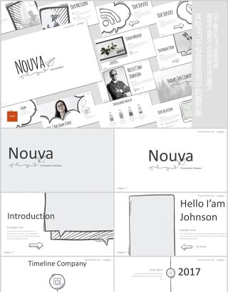 手绘互联网信息图形PPT模板版式设计Nouva Powerpoint Template