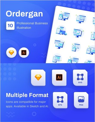 图标说明矢量素材Ordergan - icon illustration