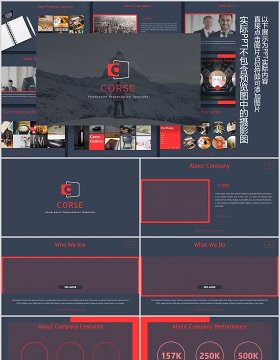 高端深色SWOT产品分析展示策划项目PPT模板Corse Powerpoint Template