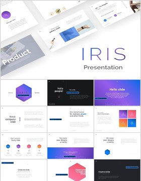 商务信息图片排版PPT模板KEY模板IRIS PowerPoint Template Keynote