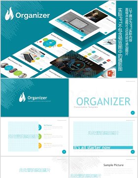 组织者项目管理数据分析PPT信息图表Organizer  Powerpoint Template