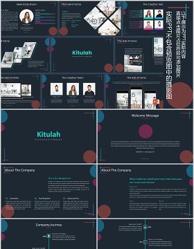 深色数据分析产品项目策划运营PPT模板版式设计Kitulah Powerpoint Template