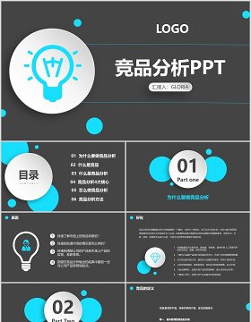 商务黑色竞品分析报告PPT模板