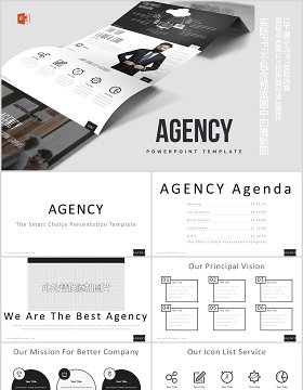 互联网信息连接图表PPT图文排版素材Agency Powerpoint Template