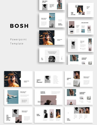 图片排版版式PPT模板BOSH Powerpoint Template