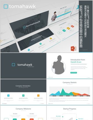 并列关系信息图表PPT素材模板Tomahawk Powerpoint Template