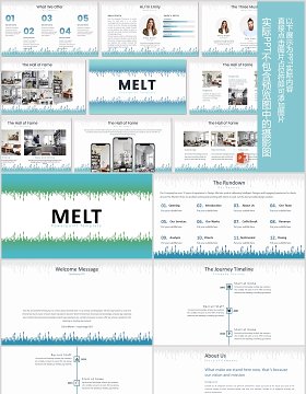 产品展示项目介绍PPT模板版式设计MELT Powerpoint Template