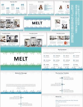 产品展示项目介绍PPT模板版式设计MELT Powerpoint Template