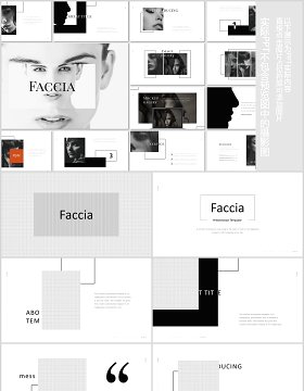 简约时尚摄影项目介绍PPT模板版式图文排版素材Faccia Powerpoint Template