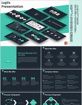 深色高端可视化信息图表PPT模板版式设计Lupis Powerpoint Template