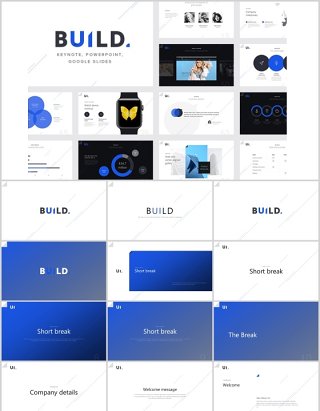 深浅双排版PPT图片模板BUILD PowerPoint Presentation Template (Light)